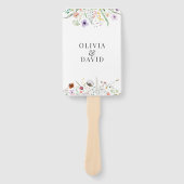 Boho Wilde Bloemenweide Trouwprogramma Handwaaier (Voorkant)