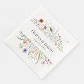 Boho Wilde Bloemenweide Trouwservietten Servet (Hoek)