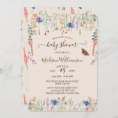Boho wilde bloemenweide & vlinder baby shower kaart (Voorkant / Achterkant)