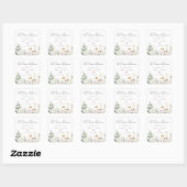 Boho Wilde Bloemenzaad Trouwgunst Vierkante Sticker (Vel)