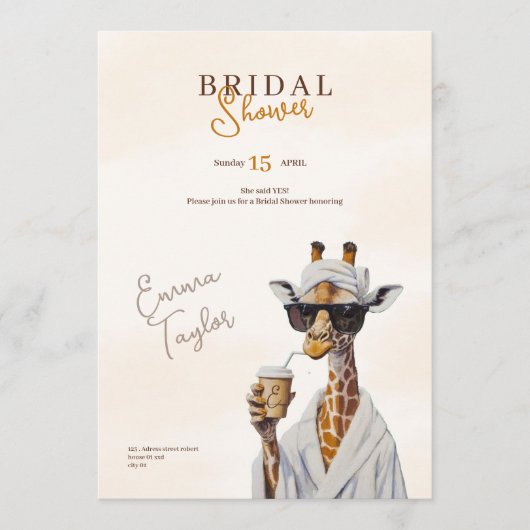 boho wilde bruidsfeest safari uitnodiging (Voorkant)