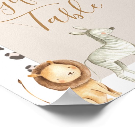 Boho Wilde Dieren Floral Gifts Table Poster (Hoek)