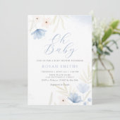 Boho Wilde Waterverf Floral Girl Baby shower Kaart (Staand voorkant)