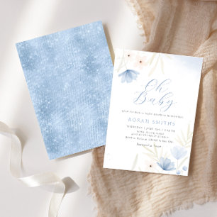 Boho Wilde Waterverf Floral Girl Baby shower Kaart