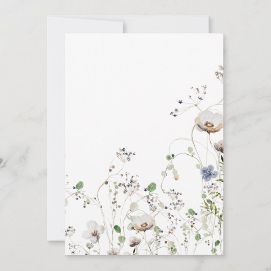 Boho Wildebloem Bruiloftsinvitaties Kaart (Achterkant)