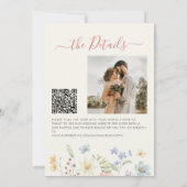 Boho-wildebloem QR-code foto bruiloft Kaart (Achterkant)