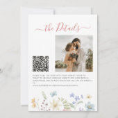 Boho-wildebloem QR-code foto bruiloft Kaart (Achterkant)