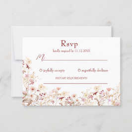 Boho-wildebloemen antwoordkaart RSVP kaartje