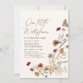 Boho Wildflower 1e verjaardag Kaart (Voorkant)