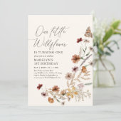 Boho Wildflower 1e verjaardag Kaart (Staand voorkant)