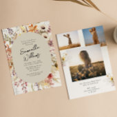 Boho Wildflower 3 Foto Afstudeerfeest Kaart