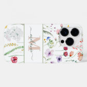 Boho Wildflower Aangepaste Naam Monogram Case-Mate iPhone Case (Achterkant (horizontaal))