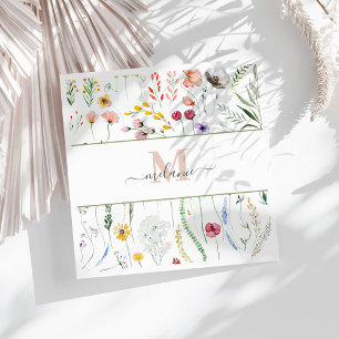 Boho Wildflower Aangepaste Naam Monogram Servet