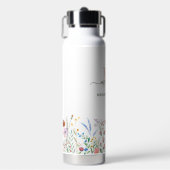 Boho Wildflower Aangepaste Naam Monogram Waterfles (Voorkant)