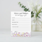 Boho Wildflower Advies en Wensen Douche Kaart (Staand voorkant)