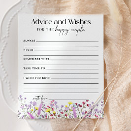 Boho Wildflower Advies en Wensen Douche Kaart