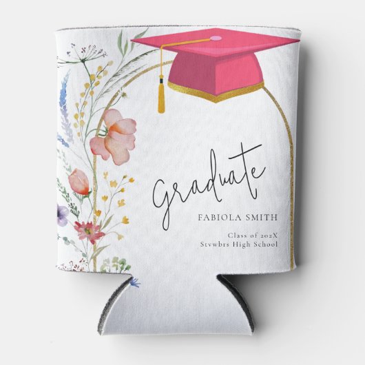 Boho WIldflower afstudeerfeest Blikjeskoeler (Voorkant)