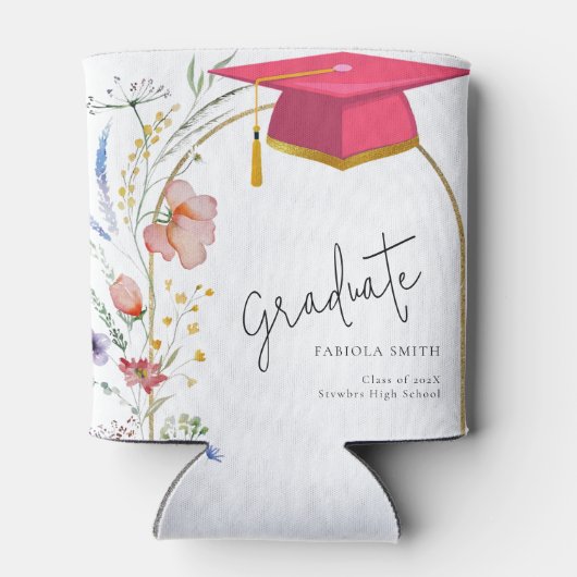 Boho WIldflower afstudeerfeest Blikjeskoeler (Achterkant)