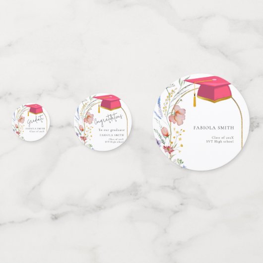 Boho WIldflower afstudeerfeest Confetti (Achterkanten)