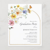 Boho Wildflower Afstudeerfeest Fotouitnodiging (Achterkant)