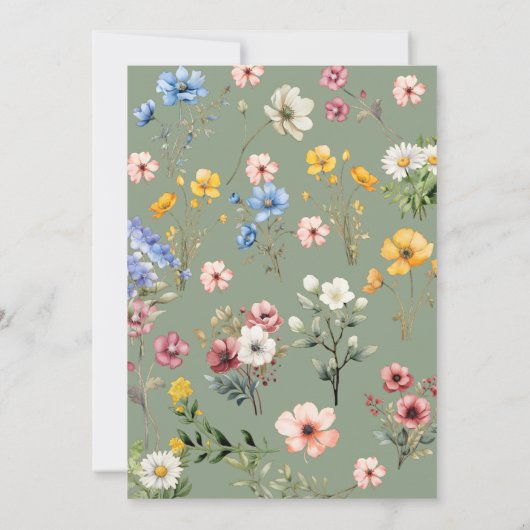 Boho WIldflower afstuderen foto dank u Kaart (Achterkant)