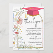 Boho WIldflower afstuderen foto dank u Kaart (Voorkant)