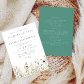 Boho Wildflower All in One Wedding Kaart
