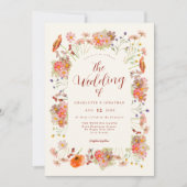 Boho Wildflower Arch Fall Wedding Kaart (Voorkant)