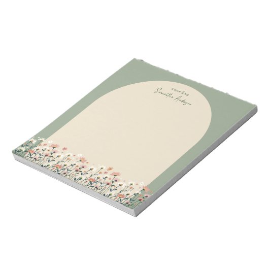 Boho Wildflower Arch Floral Border Notitieblok (Linkerzijde)