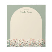 Boho Wildflower Arch Floral Border Notitieblok (Voorkant)