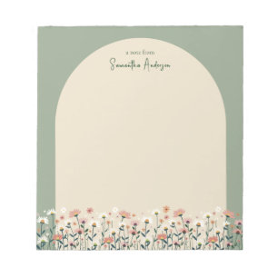 Boho Wildflower Arch Floral Border Notitieblok