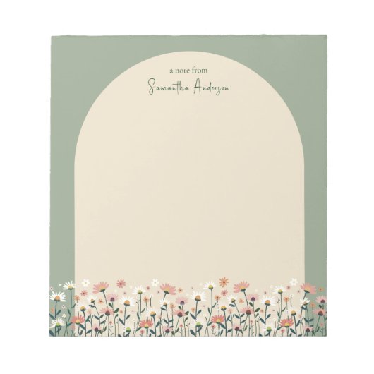 Boho Wildflower Arch Floral Border Notitieblok (Voorkant)