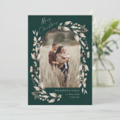 Boho Wildflower Arch Foto Kerstmis Feestdagenkaart (Staand voorkant)