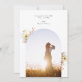 Boho Wildflower Arch Fotoafstudeerfeest Kaart (Achterkant)