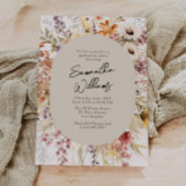 Boho Wildflower Arch Fotoafstudeerfeest Kaart