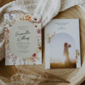 Boho Wildflower Arch Fotoafstudeerfeest Kaart