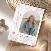 Boho wildflower arch photo graduation  aankondiging