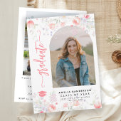 Boho wildflower arch photo graduation party kaart