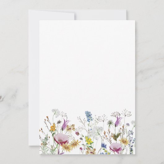 Boho Wildflower Baby 1e Verjaardagsuitnodiging Kaart (Achterkant)