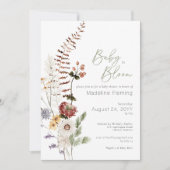 Boho Wildflower Baby in Bloom Baby shower Kaart (Voorkant)