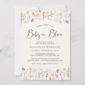 Boho Wildflower Baby in Bloom Cream Baby shower Kaart (Voorkant)
