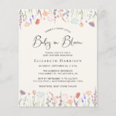 Boho Wildflower Baby in Bloom Douche Uitnodiging (Voorkant)