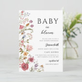 Boho Wildflower Baby in Bloom Kaart (Staand voorkant)