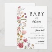 Boho Wildflower Baby in Bloom Kaart (Voorkant / Achterkant)