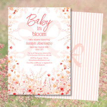 Boho Wildflower Baby in Bloom Meisje Baby Shower