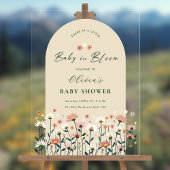 Boho Wildflower Baby in Bloom Shower Acryl Bord