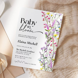 Boho Wildflower Baby in Bloom Shower Floral Kaart