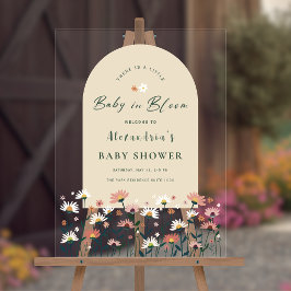 Boho Wildflower Baby in Bloom Shower Welkom Acryl Bord