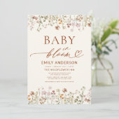 Boho Wildflower Baby in het Baby shower Bloom Kaart (Staand voorkant)