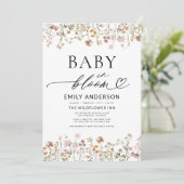Boho Wildflower Baby in het Baby shower Bloom Kaart (Staand voorkant)